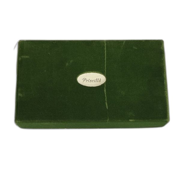 Vintage Priscilla John Alden Green Velvet Necklace/Earring Box Only 50’s - Picture 1 of 5